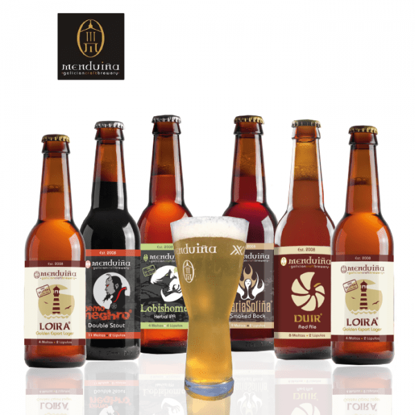 Pack Menduiña 6 botellas + vaso